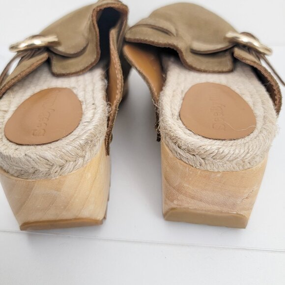 See by Chloe Viviane Studded Buckled Suede Clogs 37 7 - Picture 9 of 11